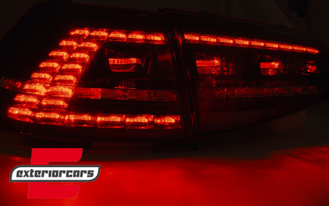 LED stražnja svjetla SEQ žmigavci GTI look (crvena/kristal) / VW Golf 7 VII (2013-2017) - Slika 2