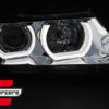 Prednja svjetla 3D LED Angel Eyes U-dizajn (chrome) / BMW serije 3 E90 limuzina E91 karavan (03.2005-08.2008) - Slika 2