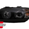 Prednja svjetla 3D LED Angel Eyes U-dizajn (crna) / BMW serije 3 E90 limuzina E91 karavan (03.2005-08.2008) - Slika 2