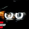 Prednja svjetla 3D LED Angel Eyes U-dizajn (crna) / BMW serije 3 E90 limuzina E91 karavan (03.2005-08.2008) - Slika 28
