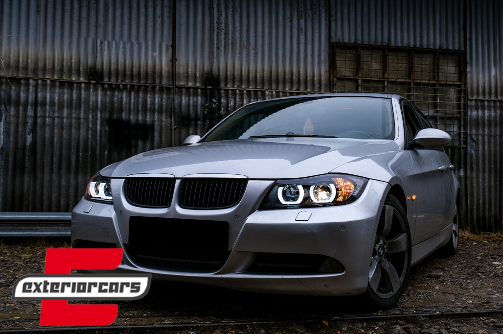 Prednja svjetla 3D LED Angel Eyes U-dizajn (crna) / BMW serije 3 E90 limuzina E91 karavan (03.2005-08.2008) - Slika 33