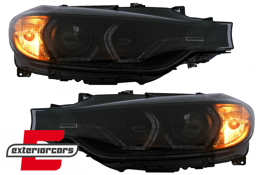 Prednja svjetla Angel Eyes LED DRL Xenon (crna) / BMW serije 3 F30 F31 limuzina karavan (10.2011-05.2015) - Slika 8