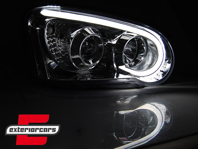 Prednja svjetla LED TubeLight (chrome) / Subaru Impreza II GD (2003-2005) - Slika 3