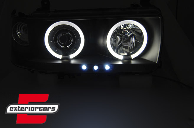 Prednja svjetla Angel Eyes (crna) / Toyota Land Cruiser FJ80 (1990-1997) - Slika 3