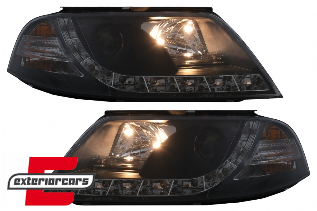 Prednja svjetla LED DayLight (crna) / Volkswagen Passat B5 3BG (09.2000-03.2005) - Slika 11