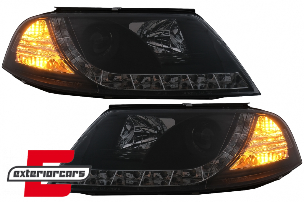 Prednja svjetla LED DayLight (crna) / Volkswagen Passat B5 3BG (09.2000-03.2005) - Slika 7