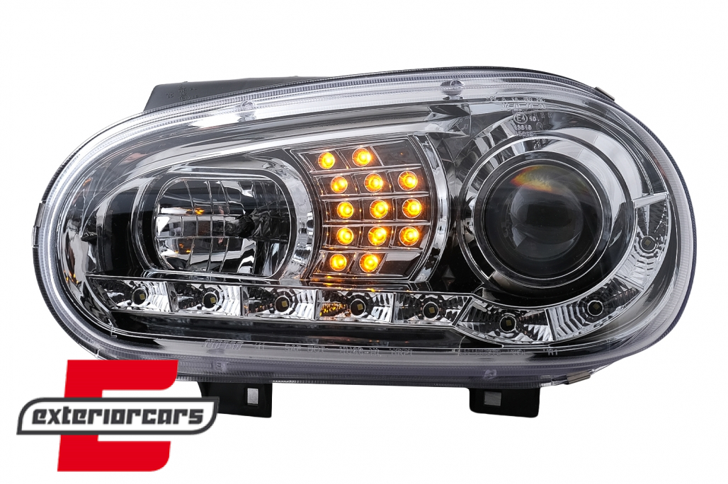 LED prednja svjetla DayLight LED žmigavci (chrome) / VW Golf 4 (1997-2005) - Slika 16