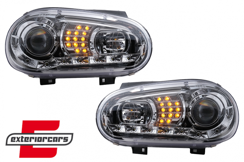 LED prednja svjetla DayLight LED žmigavci (chrome) / VW Golf 4 (1997-2005) - Slika 17