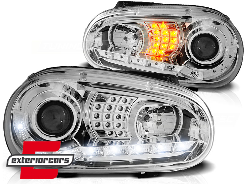 LED prednja svjetla DayLight LED žmigavci (chrome) / VW Golf 4 (1997-2005)