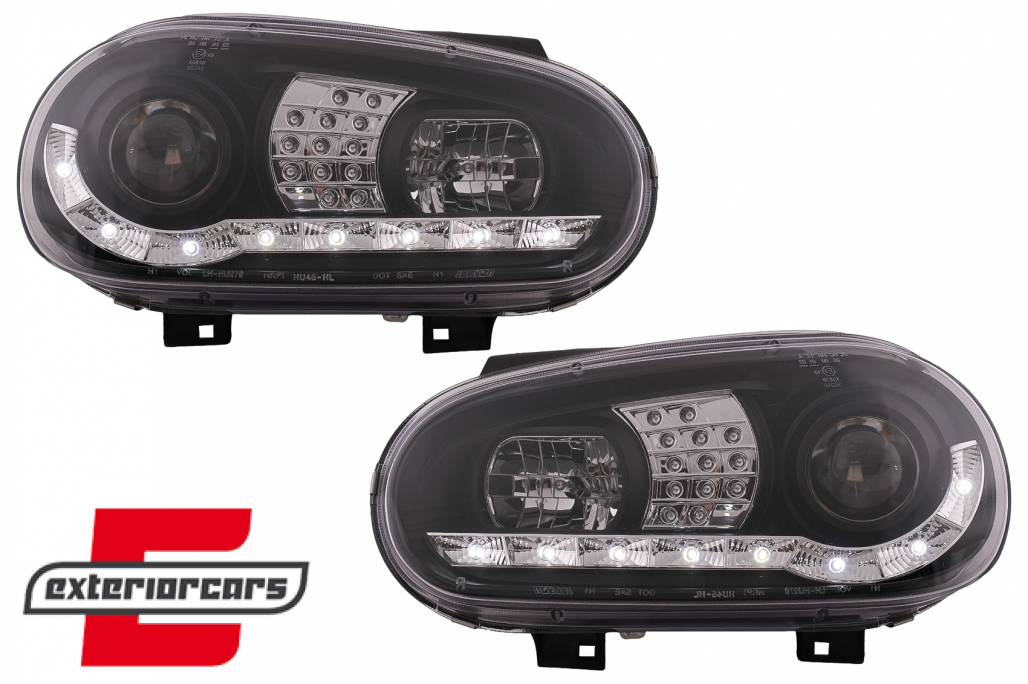 LED prednja svjetla DayLight LED žmigavci (crna) / VW Golf 4 (1997-2005) - Slika 2