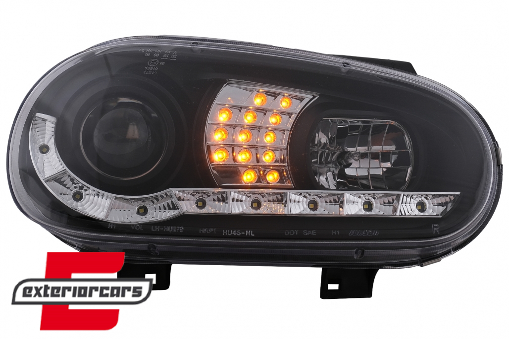 LED prednja svjetla DayLight LED žmigavci (crna) / VW Golf 4 (1997-2005) - Slika 13