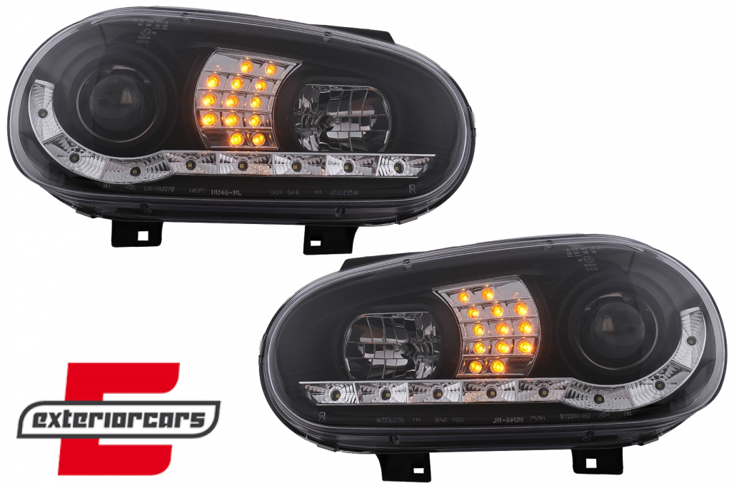 LED prednja svjetla DayLight LED žmigavci (crna) / VW Golf 4 (1997-2005) - Slika 14