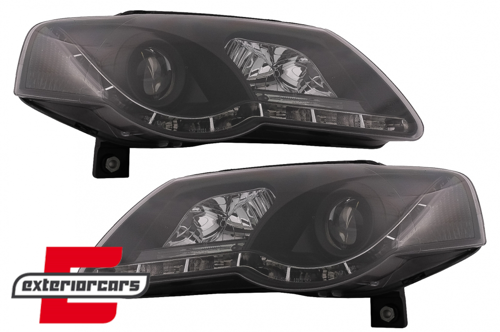 Prednja svjetla LED DayLight (crna) / Volkswagen Passat B6 3C (03.2005-2010) - Slika 7