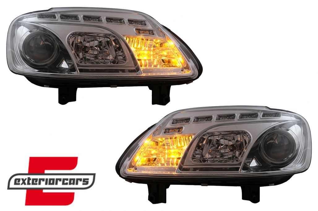 Prednja svjetla LED DayLight (chrome) / VW Caddy (2003-2010) Touran I (2003-2006) - Slika 16
