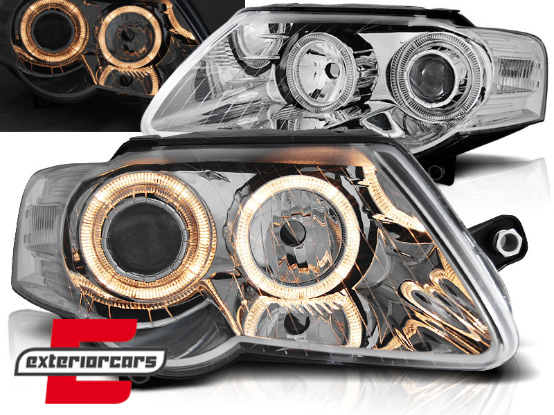 Prednja svjetla Angel Eyes (chrome) / Volkswagen Passat B6 3C (03.2005-2010)