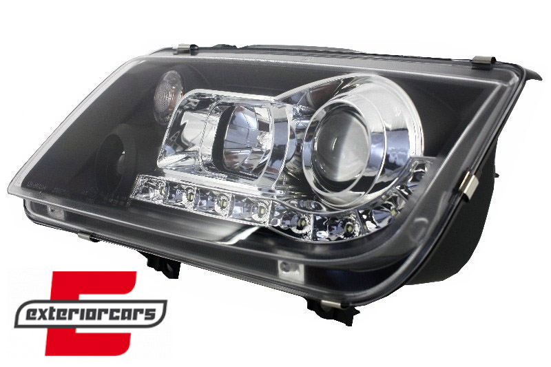 Prednja svjetla LED DayLight (crna) / Volkswagen Bora (09.1998-07.2005) - Slika 3