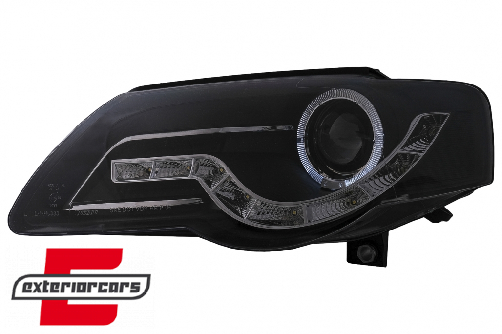 Prednja svjetla LED DayLight (crna) / Volkswagen Passat B6 3C (03.2005-2010) - Slika 5