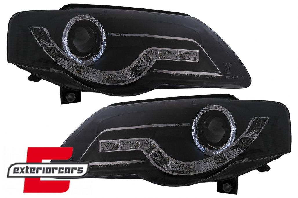 Prednja svjetla LED DayLight (crna) / Volkswagen Passat B6 3C (03.2005-2010) - Slika 6