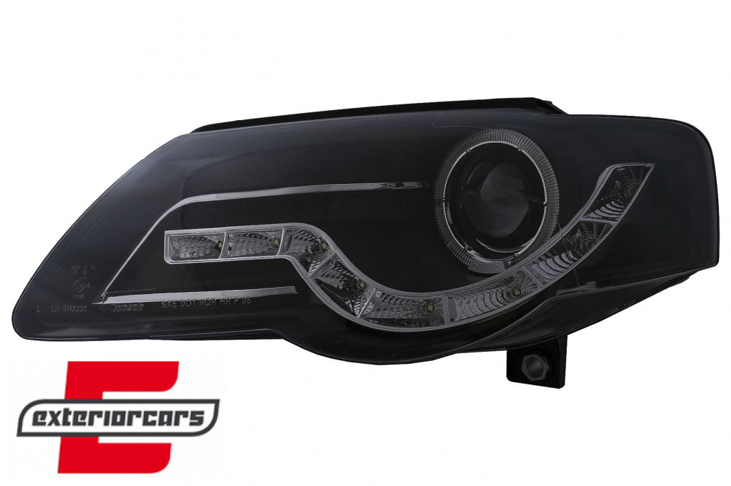 Prednja svjetla LED DayLight (crna) / Volkswagen Passat B6 3C (03.2005-2010) - Slika 8
