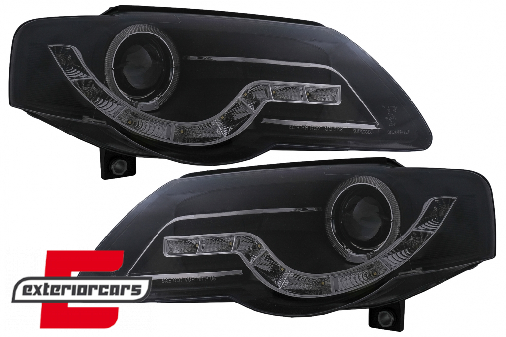 Prednja svjetla LED DayLight (crna) / Volkswagen Passat B6 3C (03.2005-2010) - Slika 9