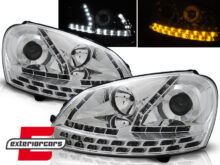 LED prednja svjetla DayLight LED žmigavci (chrome) / Volkswagen Golf 5 (2003-2008)
