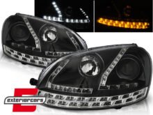 LED prednja svjetla DayLight LED žmigavci (crna) / Volkswagen Golf 5 (2003-2008)