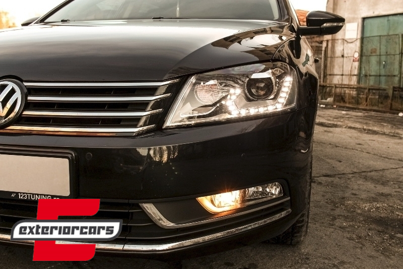 Prednja svjetla LED DayLight (crna) / VW Volkswagen Passat B7 (2010-2014) - Slika 8