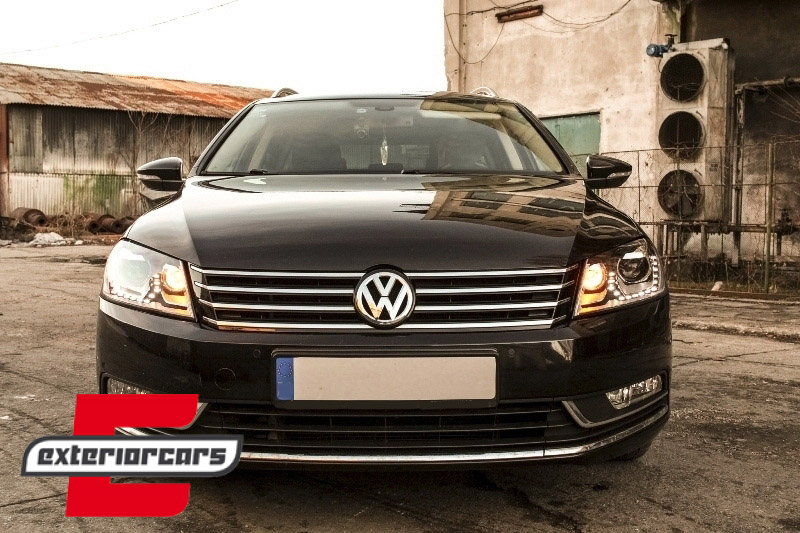 Prednja svjetla LED DayLight (crna) / VW Volkswagen Passat B7 (2010-2014) - Slika 10