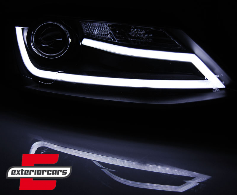 Prednja svjetla LED TubeLight (chrome) / Volkswagen Jetta Mk6 VI (2011-2017) - Slika 3