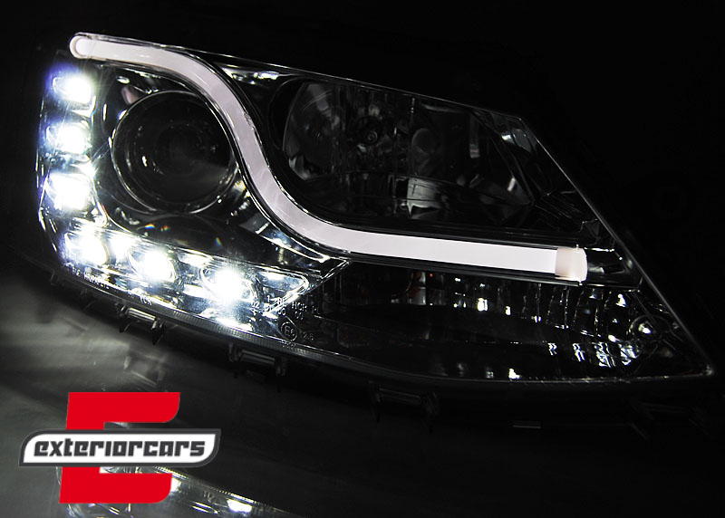 Prednja svjetla LED TubeLight DRL (chrome) / Volkswagen Jetta Mk6 VI (2011-2017) - Slika 4