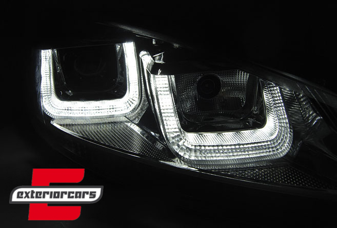 Prednja svjetla U-LED DRL Golf 7 look (crna) / Volkswagen Golf 6 (10.2008-2012) - Slika 2