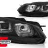 Prednja svjetla U-LED DRL Golf 7 look (crna)