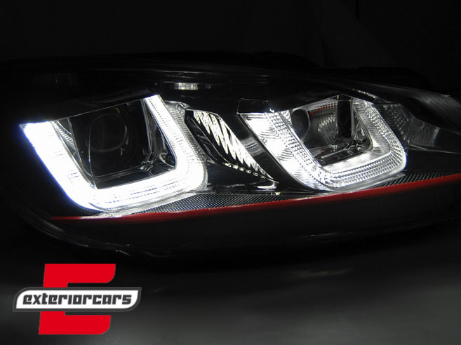 Prednja svjetla U-LED DRL Golf 7 GTI look (crna) / Volkswagen Golf 6 (10.2008-2012) - Slika 2