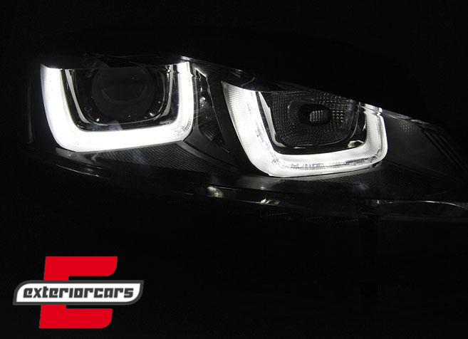 Prednja svjetla 3D LED U-dizajn SEQ žmigavci (crna) / Volkswagen Golf VII (2012-2017) - Slika 2