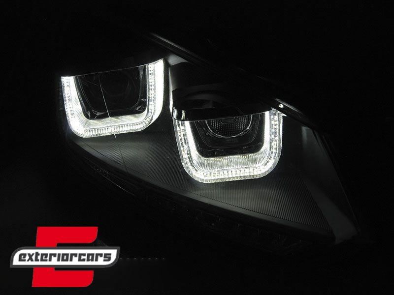 Prednja svjetla U-LED DRL LED SEQ žmigavci Golf 7 look (crna) / Volkswagen Golf 6 (10.2008-2012) - Slika 2