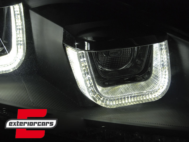 Prednja svjetla U-LED DRL LED SEQ žmigavci Golf 7 look (crna) / Volkswagen Golf 6 (10.2008-2012) - Slika 3