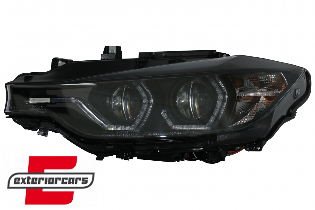 Prednja svjetla Angel Eyes LED DRL Xenon (crna) / BMW serije 3 F30 F31 limuzina karavan (10.2011-05.2015) - Slika 2