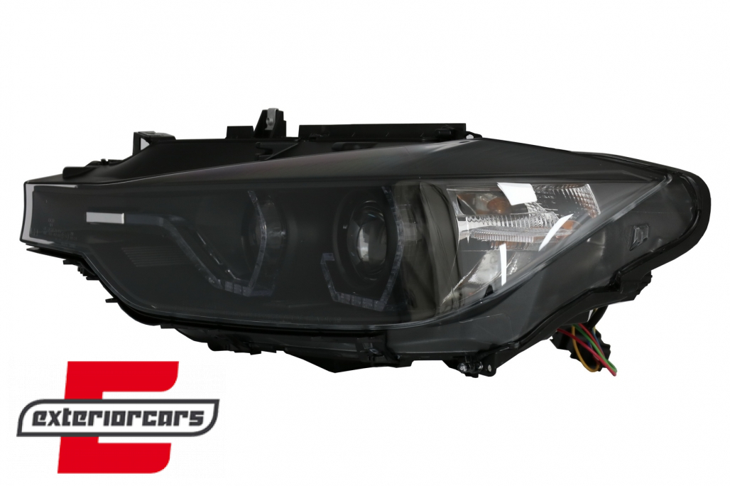 Prednja svjetla Angel Eyes LED DRL Xenon (crna) / BMW serije 3 F30 F31 limuzina karavan (10.2011-05.2015) - Slika 3