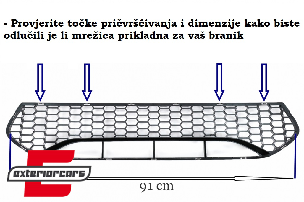 Središnja donja mrežica M5 branik (piano crna) / BMW serije 5 G30 G31 limuzina karavan (2017-2019) - Slika 2