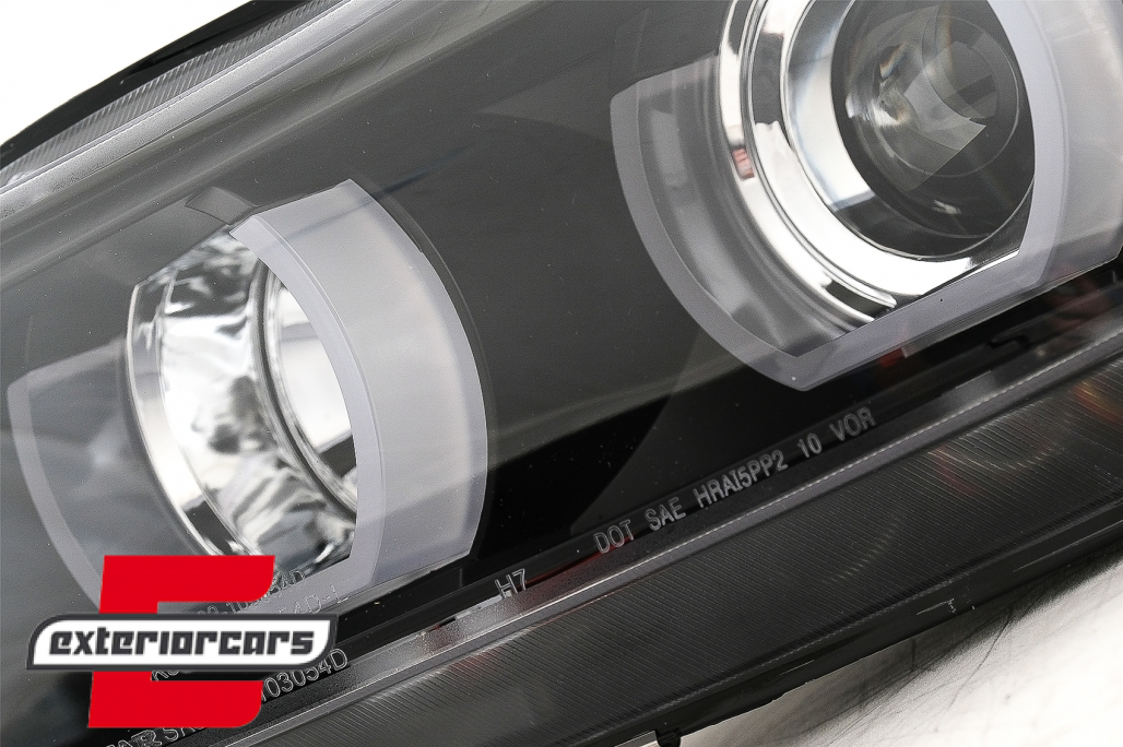 Prednja svjetla 3D LED Angel Eyes U-dizajn Xenon (crna) / BMW serije 3 E90 limuzina E91 karavan (03.2005-08.2008) - Slika 3