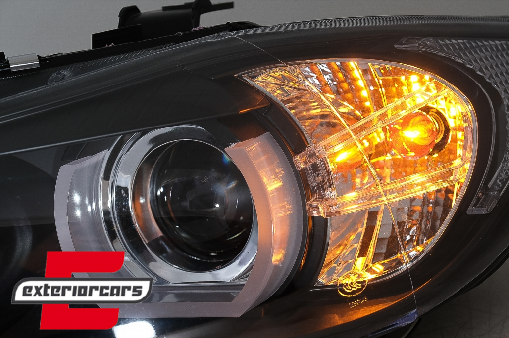Prednja svjetla 3D LED Angel Eyes U-dizajn Xenon (crna) / BMW serije 3 E90 limuzina E91 karavan (03.2005-08.2008) - Slika 10