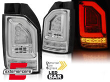 Full LED stražnja svjetla LedBar SEQ žmigavci (chrome) / VW Transporter Multivan Caravelle T6 (2015-2019)