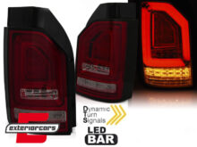 Full LED stražnja svjetla LedBar SEQ žmigavci (crvena/smoke) / VW Transporter Multivan Caravelle T6 (2015-2019)