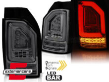 Full LED stražnja svjetla LedBar SEQ žmigavci (smoke) / VW Transporter Multivan Caravelle T6 (2015-2019)