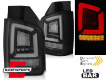 Full LED stražnja svjetla LedBar SEQ žmigavci (crna) / Volkswagen T5 (04.2003-2009)