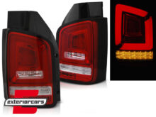 Full LED stražnja svjetla LedBar SEQ žmigavci (crvena/kristal) / Volkswagen T5.1 (04.2010-2015)
