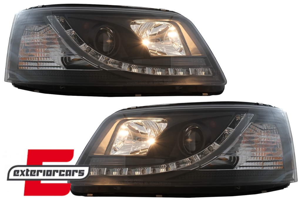 LED prednja svjetla DayLight (crna) / VW T5 (2003-2009) - Slika 5
