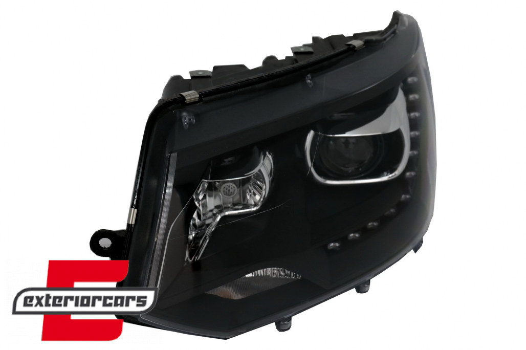 Prednja svjetla LED DayLine Xenon look (crna) / VW T5.1 (2010-2015) - Slika 5