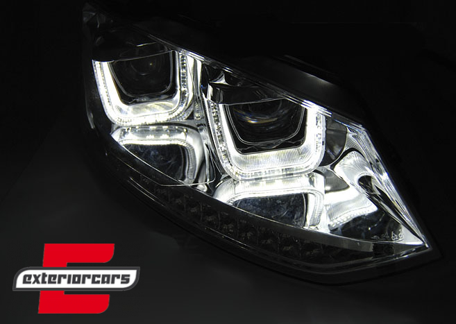 Prednja svjetla U-dizajn LED SEQ žmigavci (chrome) / VW Polo 6R (03.2009-03.2014) - Slika 2