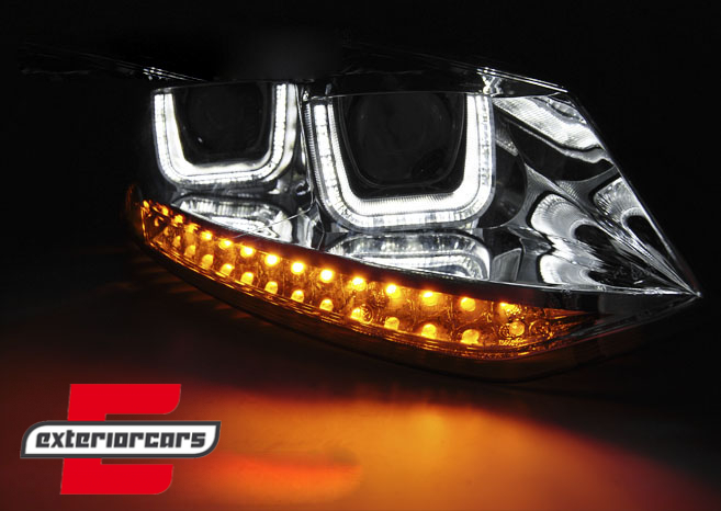 Prednja svjetla U-dizajn LED SEQ žmigavci (chrome) / VW Polo 6R (03.2009-03.2014) - Slika 3
